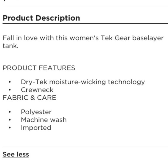 TEK Gear Tank with dry tek size XS NWT - Picture 14 of 16